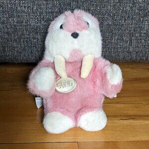 Vintage Gund Walrus Mooky Pink White Plush Stuffed Animal 1986
